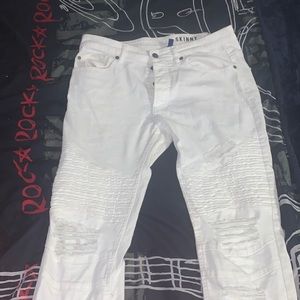 White ripped jeans